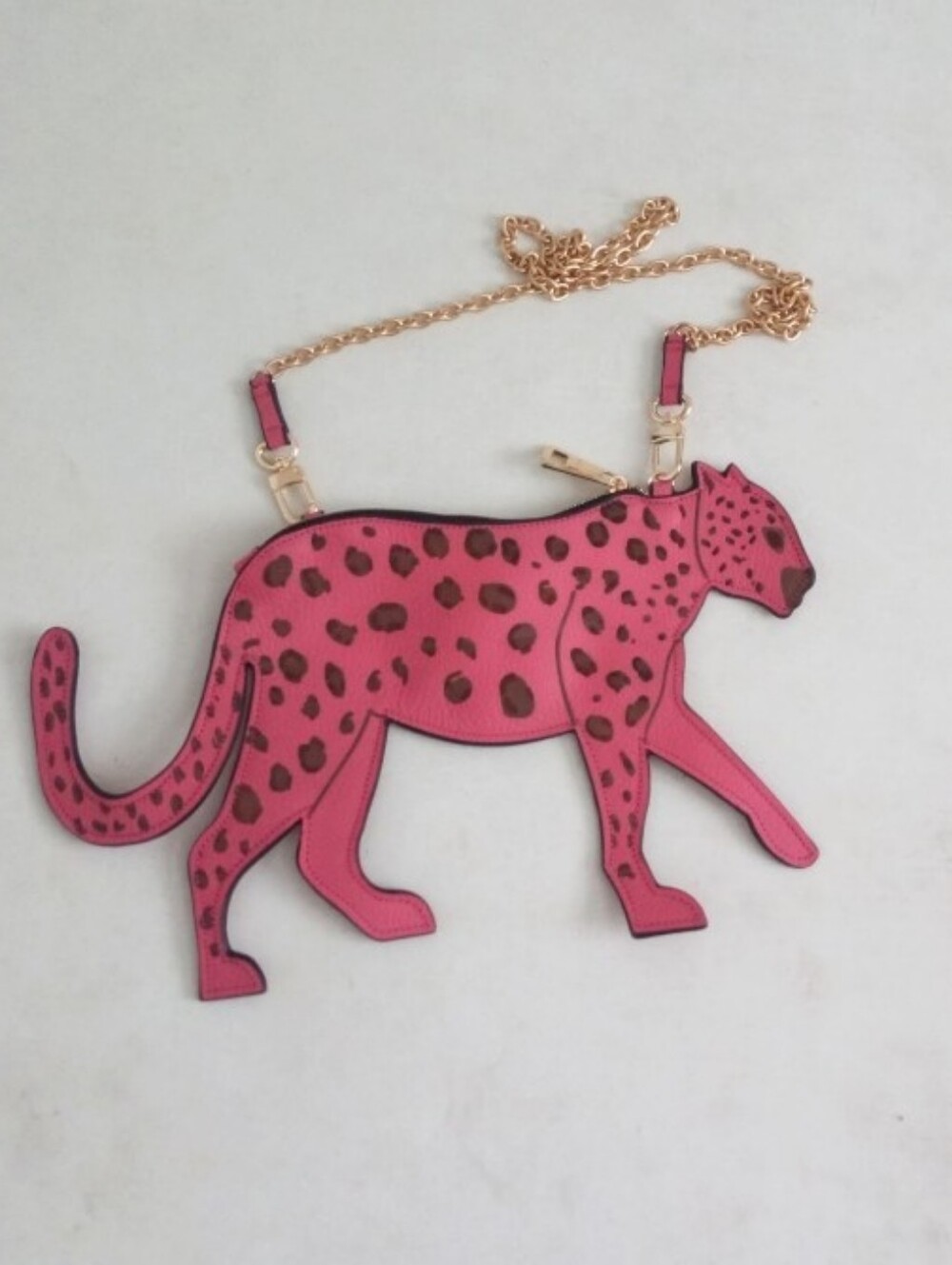 Carlota pink leather jaguar crossbody bag